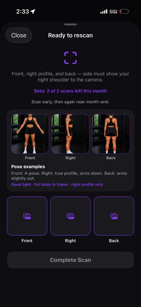Ready to rescan — women's pose examples