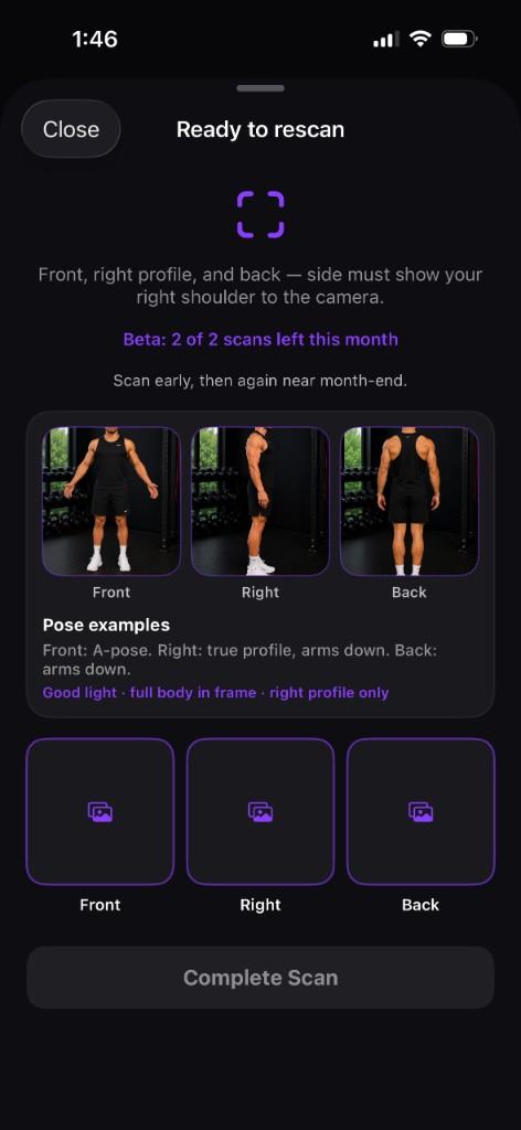 Ready to rescan — men's pose examples
