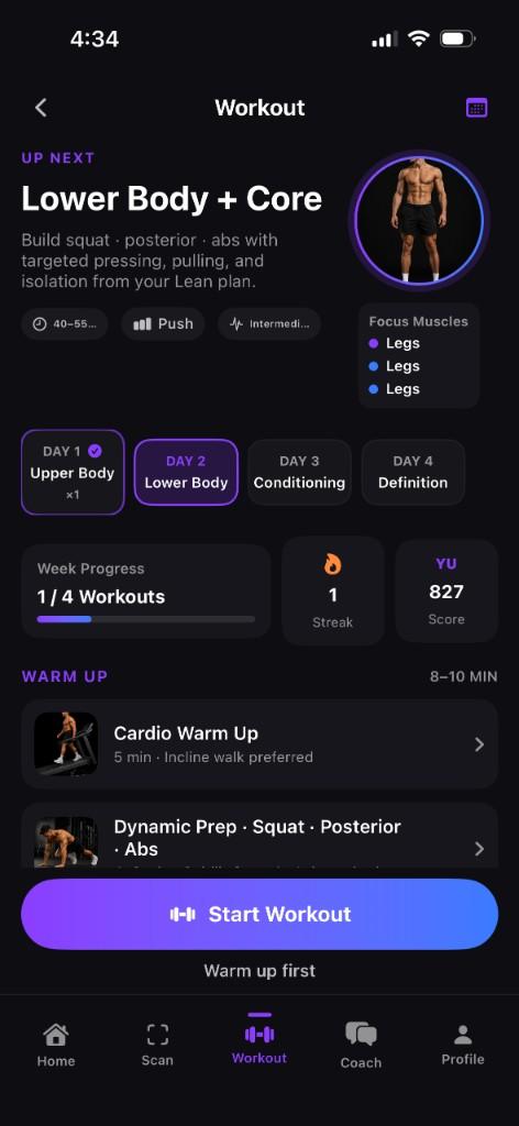 YUVU Workout plan